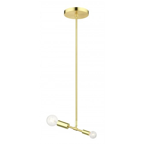 ##Antique Hardware## 2 Light Satin Brass Pendant