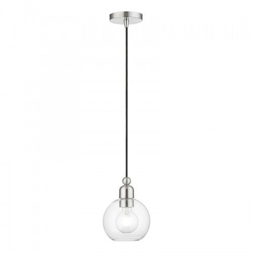 ##Antique Hardware## 1 Light Brushed Nickel Sphere Mini Pendant