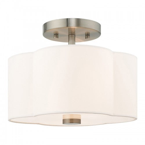 ##Antique Hardware## 2 Light Brushed Nickel Ceiling Mount