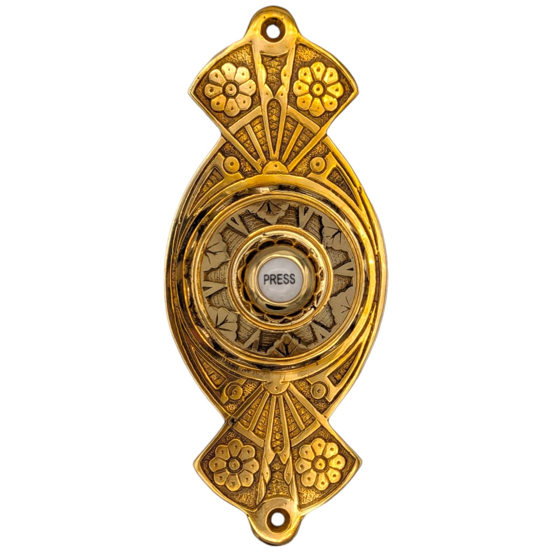 5 5/8 Inch Art Nouveau Flower Doorbell