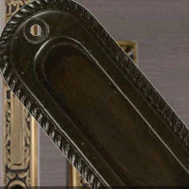 Georgian Oval Pattern Antique Pocket Door Hardware