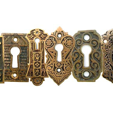 ANTIQUE KEYHOLE COVERS ESCUTCHEONS