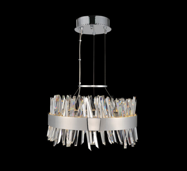 Antique Hardware Glacier 20 Inch LED Round Pendant Chrome Pendant