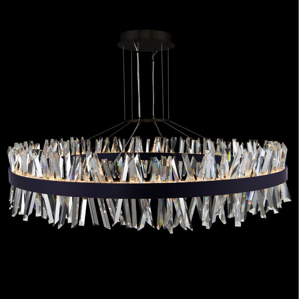 Antique Hardware Glacier 60 Inch LED Round Pendant Matte Black Pendant