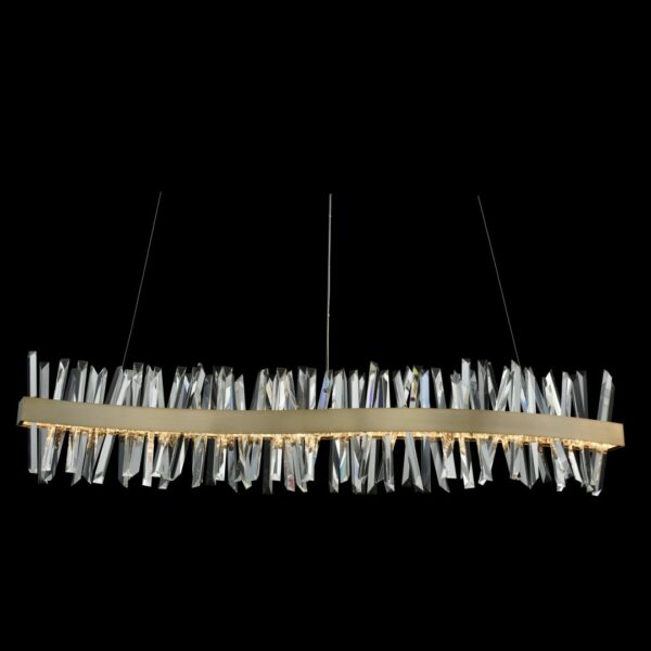 Antique Hardware Glacier 60 Inch LED Wave Island Brushed Champagne Gold Linear