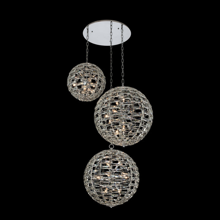 ##Antique Hardware## Alta 3 Orb Multi Drop Foyer (18"+26"+26")