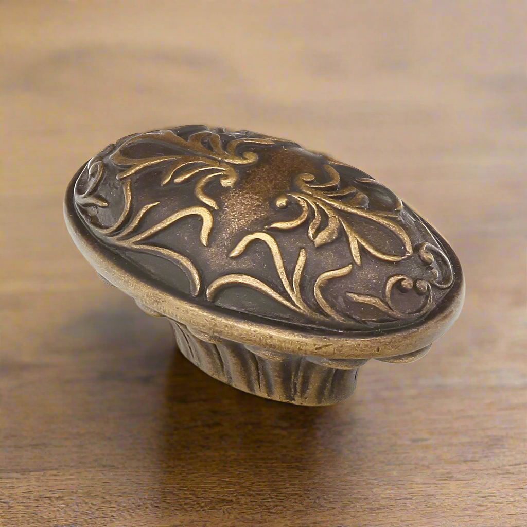 Antique Hardware 1 1/8 Inch Cantata Oval Cabinet & Furniture Knob CABINET KNOB