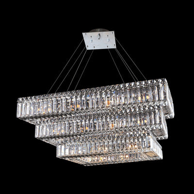 Antique Hardware Baguette 43 Inch Rectangular 3 Tier Pendant Pendant