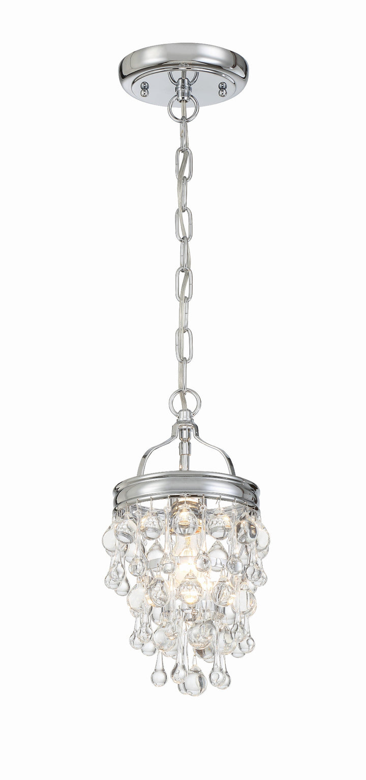 ##Antique Hardware## Calypso 1 Light Crystal Teardrop Polished Chrome Mini Pendant