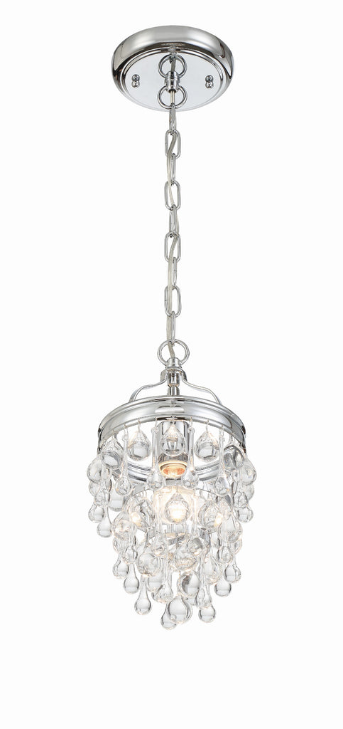 ##Antique Hardware## Calypso 1 Light Crystal Teardrop Polished Chrome Mini Pendant