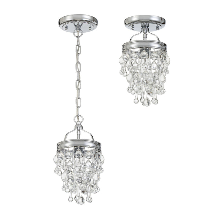 ##Antique Hardware## Calypso 1 Light Crystal Teardrop Polished Chrome Mini Pendant