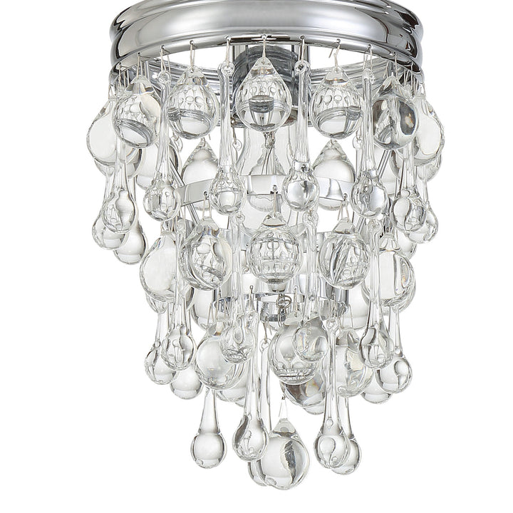 ##Antique Hardware## Calypso 1 Light Crystal Teardrop Polished Chrome Mini Pendant