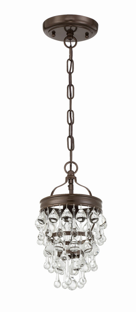 ##Antique Hardware## Calypso 1 Light Crystal Teardrop Vibrant Bronze Mini Pendant