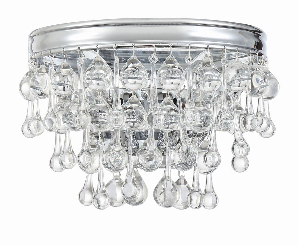 ##Antique Hardware## Calypso 2 Light Crystal Teardrop Polished Chrome Sconce