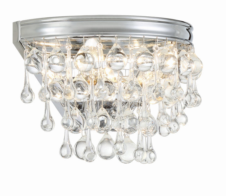 ##Antique Hardware## Calypso 2 Light Crystal Teardrop Polished Chrome Sconce