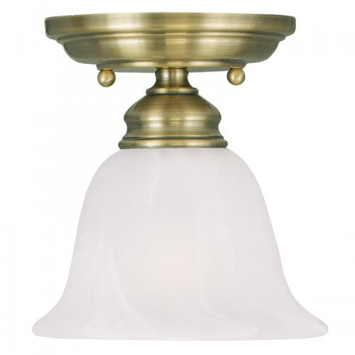 ##Antique Hardware## 1 Light Antique Brass Ceiling Mount