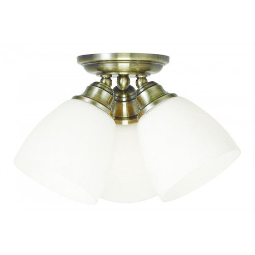 ##Antique Hardware## 3 Light Antique Brass Ceiling Mount