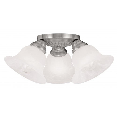 ##Antique Hardware## 3 Light Brushed Nickel Ceiling Mount