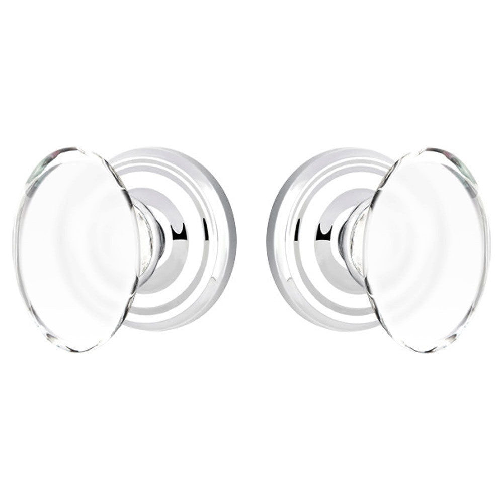 Antique Hardware Emtek Crystal Hampton Door Knob Set With Regular Rosette (Several Finish Options) EMTEK GLASS CRYSTAL HAMPTON DOOR KNOB