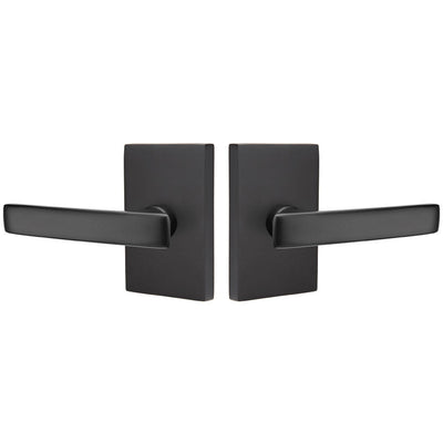 Antique Hardware Emtek Solid Brass Geneva Lever With Modern Rectangular Rosette (Several Finish Options) EMTEK LEVER DOOR KNOB