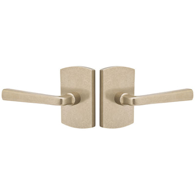 ##Antique Hardware## Sandcast Cimarron Lever With Rounded Rectangular Rosette
