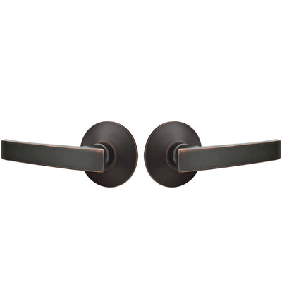 Antique Hardware Emtek Solid Brass Geneva Lever With Modern Rosette (Several Finish Options) EMTEK LEVER DOOR KNOB