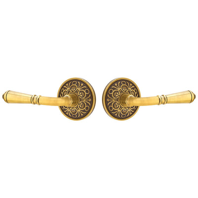 ##Antique Hardware## Emtek Solid Brass Turino Lever With Lancaster Rosette (Many Finishes Available)