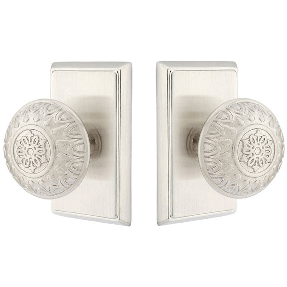 Antique Hardware Emtek Solid Brass Lancaster Door Knob Set With Rectangular Rosette (Several Finishes Available) EMTEK DOOR KNOB