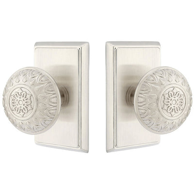 Antique Hardware Emtek Solid Brass Lancaster Door Knob Set With Rectangular Rosette (Several Finishes Available) EMTEK DOOR KNOB
