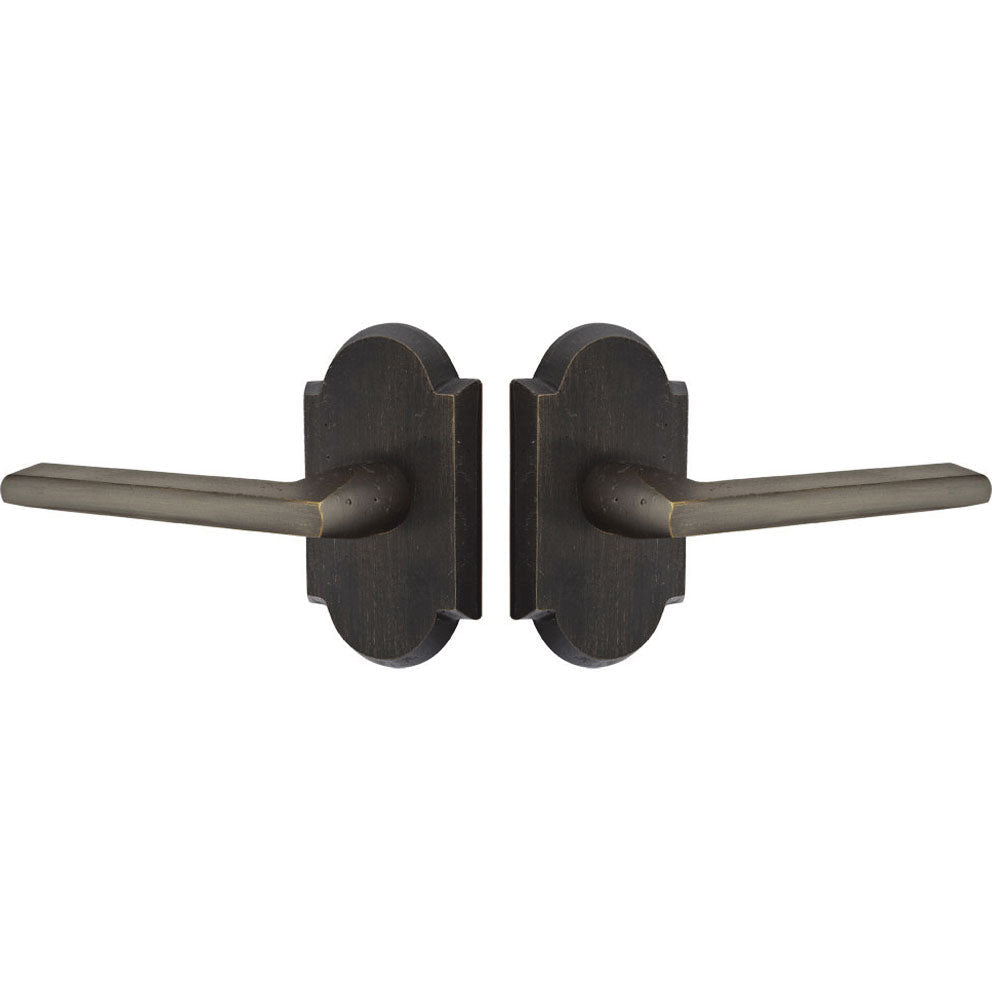 ##Antique Hardware## Emtek Solid Brass Sandcast Lariat Lever With Arched Rosette