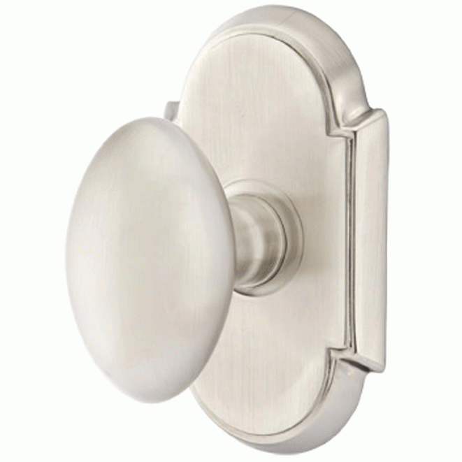 ##Antique Hardware## Solid Brass Egg Door Knob Set With # 8 Rosette (Several Finish Options)