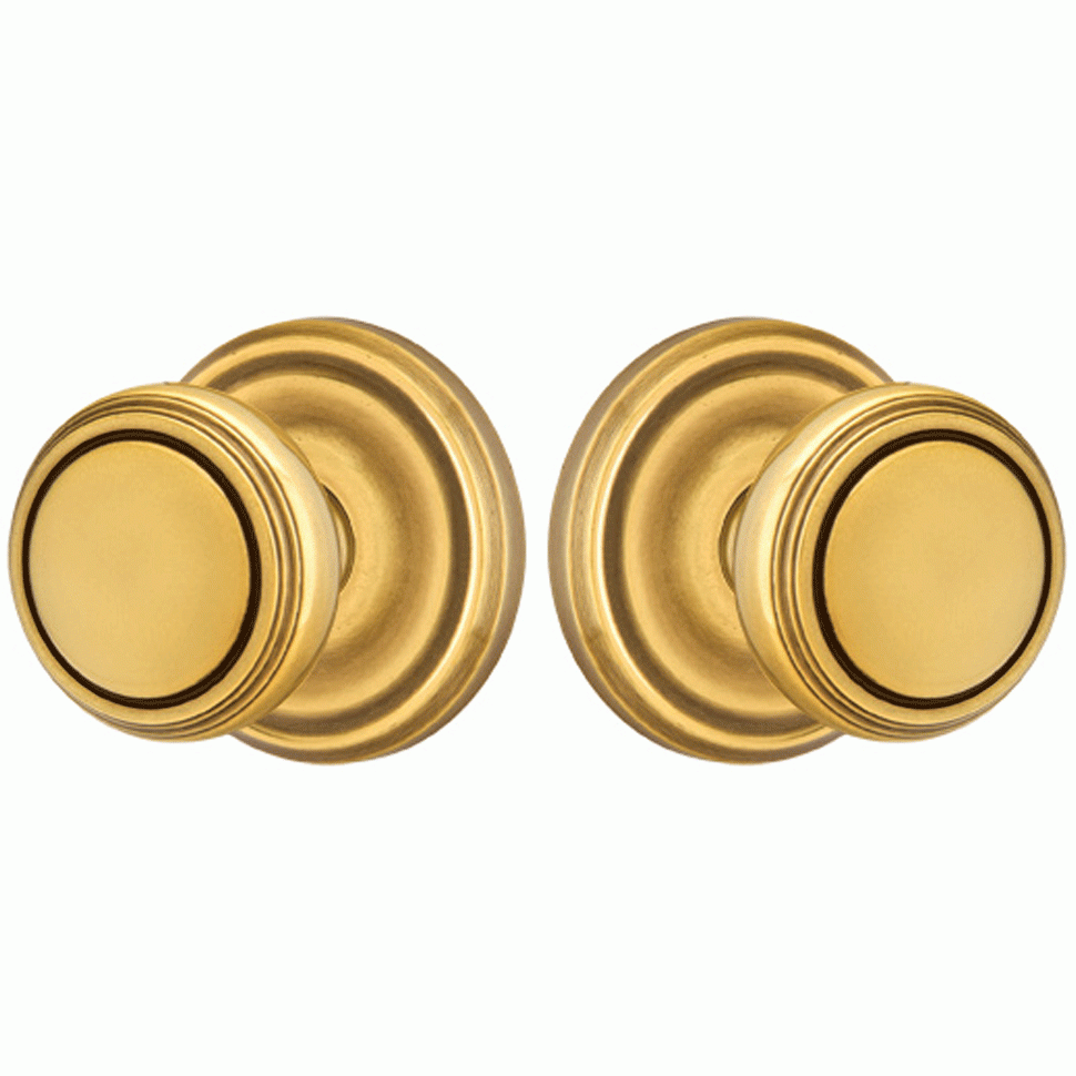 ##Antique Hardware## Solid Brass Norwich Door Knob Set With Regular Rosette (Several Finish Options)
