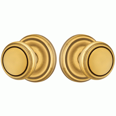 ##Antique Hardware## Solid Brass Norwich Door Knob Set With Regular Rosette (Several Finish Options)