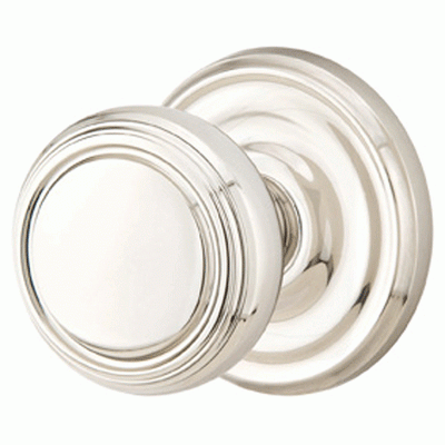 ##Antique Hardware## Solid Brass Norwich Door Knob Set With Regular Rosette (Several Finish Options)