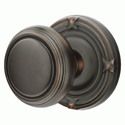 ##Antique Hardware## Solid Brass Norwich Door Knob Set With Ribbon & Reed Rosette (Several Finish Options)