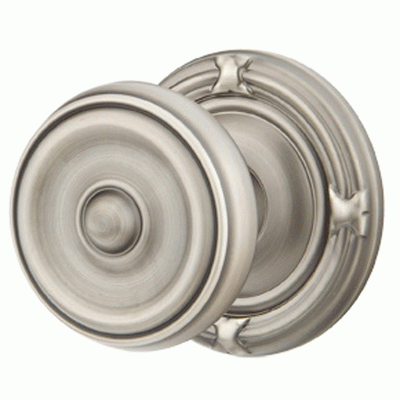 ##Antique Hardware## Solid Brass Waverly Door Knob Set With Ribbon & Reed Rosette (Several Finish Options)
