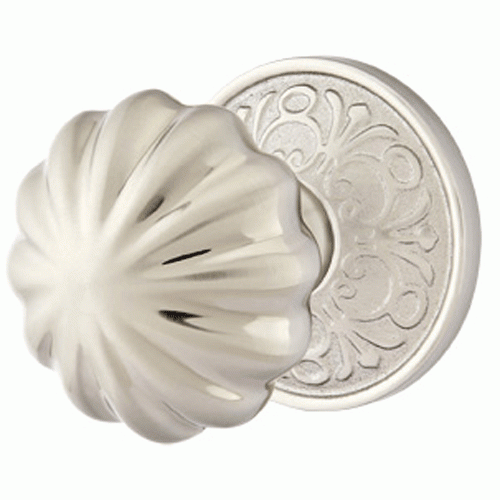 ##Antique Hardware## Solid Brass Melon Door Knob Set With Lancaster Rosette (Several Finish Options)