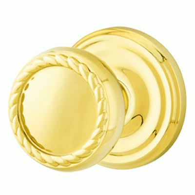 ##Antique Hardware## Solid Brass Rope Door Knob Set With Regular Rosette (Several Finish Options)