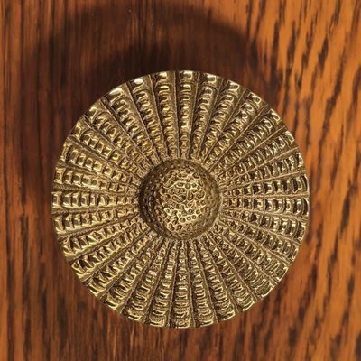 ##Antique Hardware## 2 Inch Solid Brass Art Deco Style Round Cabinet & Furniture Knob