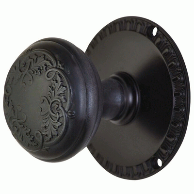 ##Antique Hardware## Egg & Dart Rosette Door Set with Floral Leaf Door Knobs (Several Finishes Available)