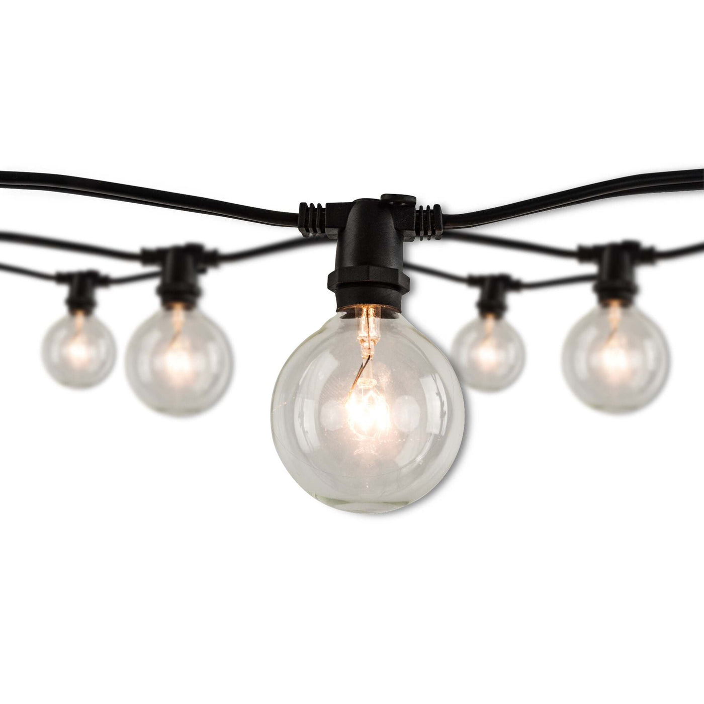 Antique Hardware 14' String Light 10 Sockets Kit Black W/11W G16 Clear 120V E12 LAMPS-2PK String Lights