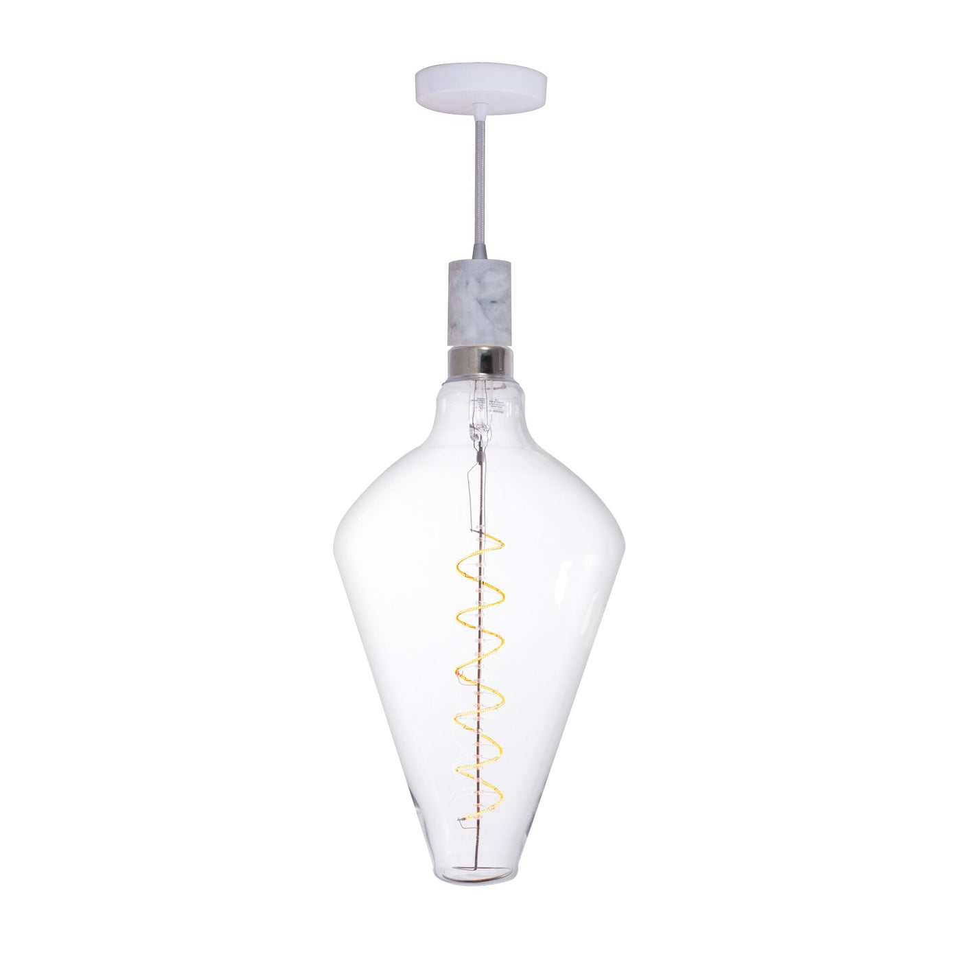 Antique Hardware 4W LED Diamond Shaped Grand 2200K Filament W/ White Marble Pendant With White String Chandelier