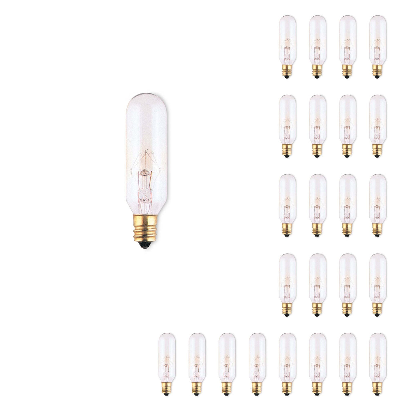 Antique Hardware 25W T6 Tubular Clear E12 120V-25PK Bulb