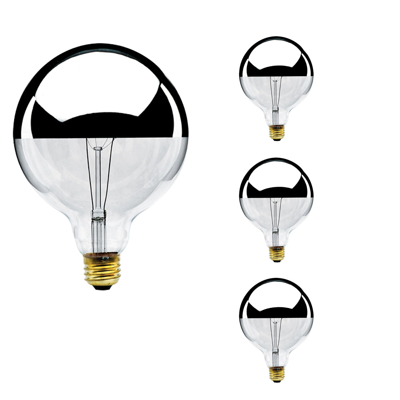 Antique Hardware 100W G40 Half Mirror E26 120V-4PK Bulb