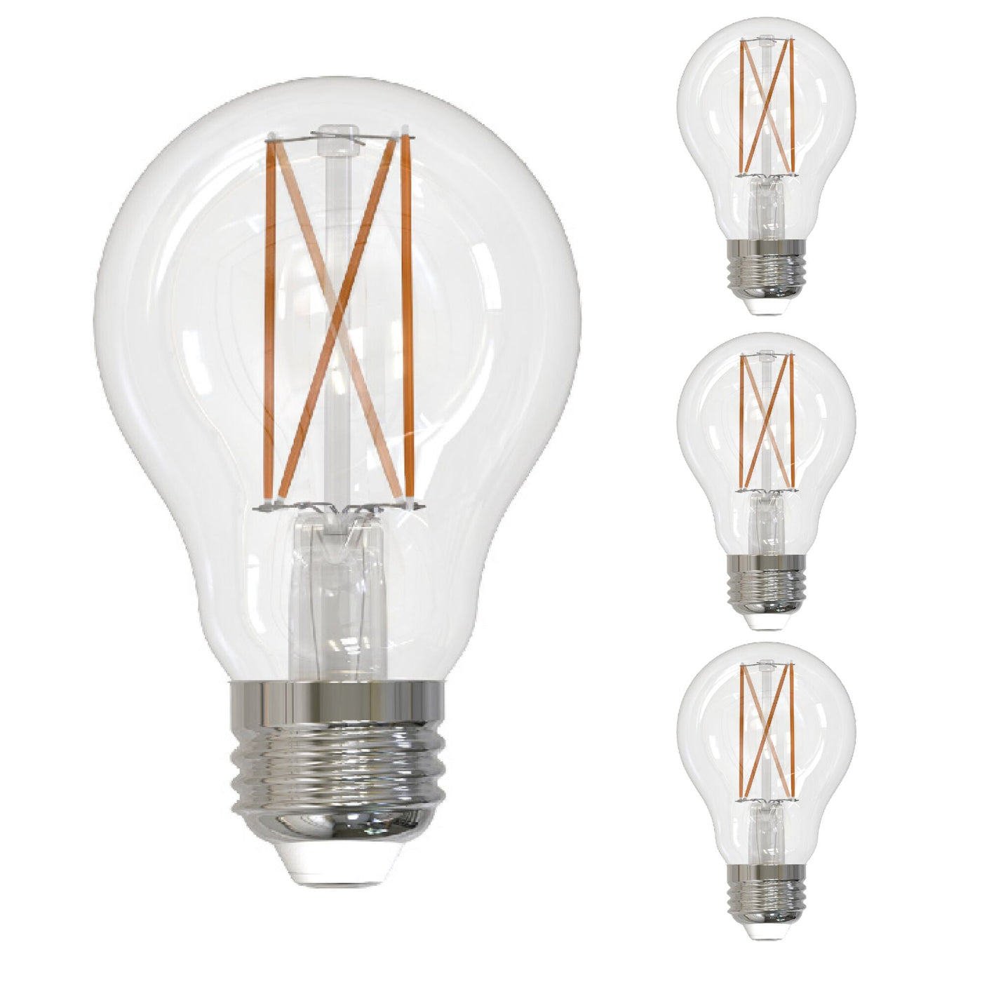 Antique Hardware 14W LED A19 4000K Filament Clear E26 Fully Compatible Dimming 4PK Bulb