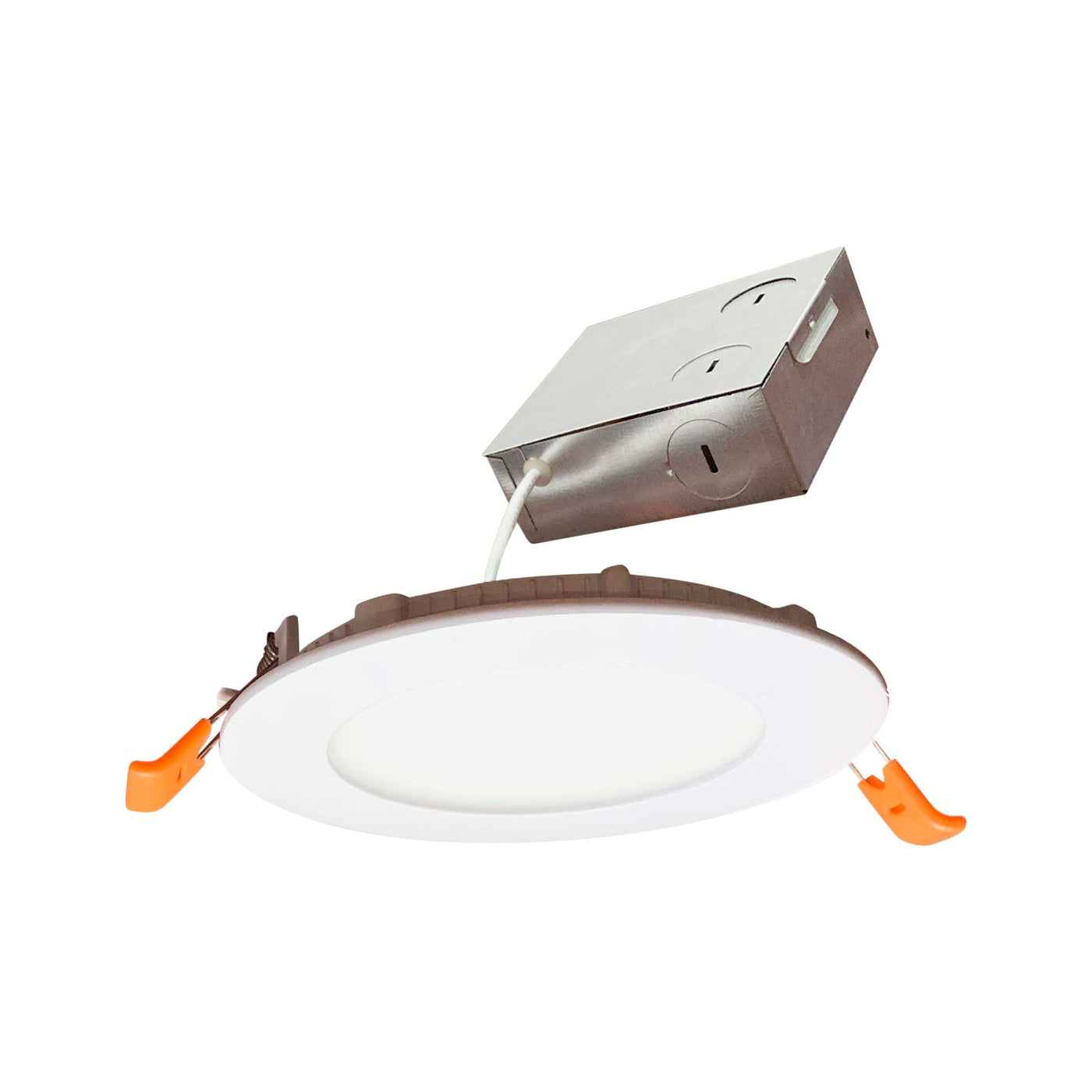 Antique Hardware 12W LED 4" High Lumen Recessed Downlight W/ Metal Jbox White Round Dimmable 80CRI 2700K 120V-4PK Bulb