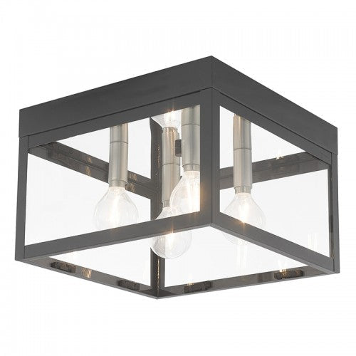 ##Antique Hardware## 4 Light Scandinavian Gray Outdoor Ceiling Mount