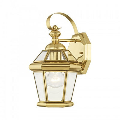 ##Antique Hardware## 1 Light Polished Brass Outdoor Wall Lantern