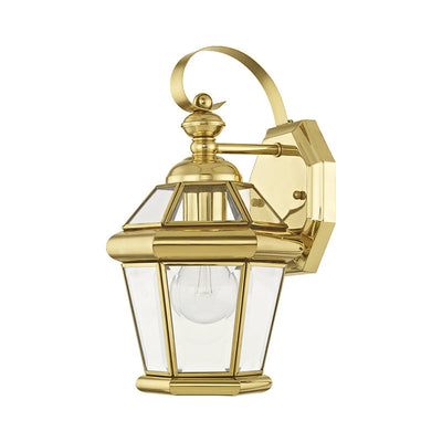 ##Antique Hardware## 1 Light Polished Brass Outdoor Wall Lantern