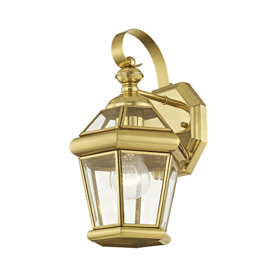 ##Antique Hardware## 1 Light Polished Brass Outdoor Wall Lantern